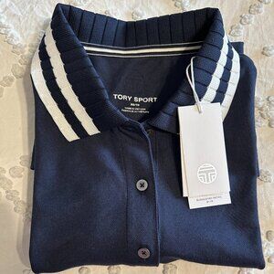 Tory Sport Pleated Collar Polo
